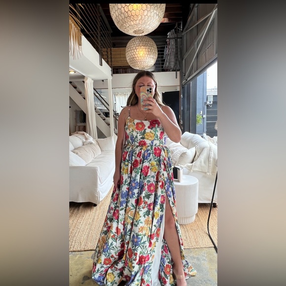 Show Me Your Mumu Juliet Maxi in Charm Peony White Taffeta size Large - Picture 13 of 14